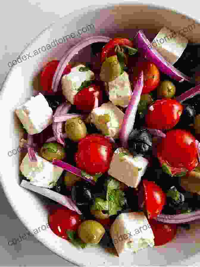 A Colorful Mediterranean Salad Featuring Fresh Vegetables, Olives, And Feta Cheese. Mediterranean Diet Recipes #3: 25 Delicious Healthy Choice Recipes Perfect For Mediterranean Diet Followers Plant Based Recipes