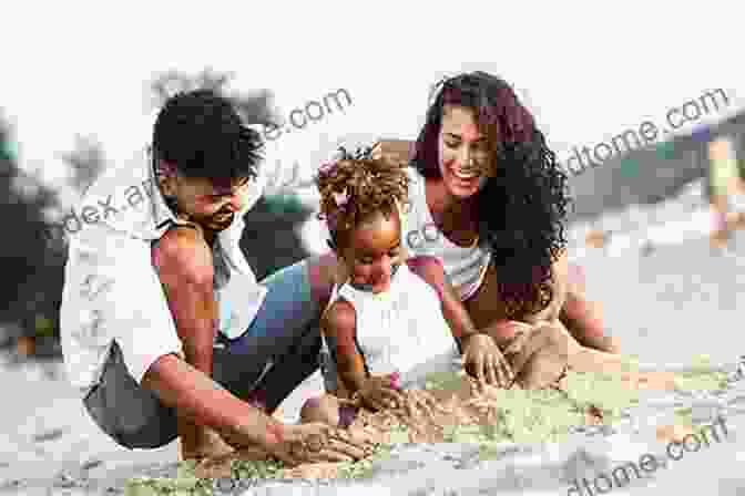 A Family Playing In The Sand On The Beach. Beach Photo Book: Photos Of Beaches Picture For Kids And More Great For Pain Relief Like Dementia And Alzheimer