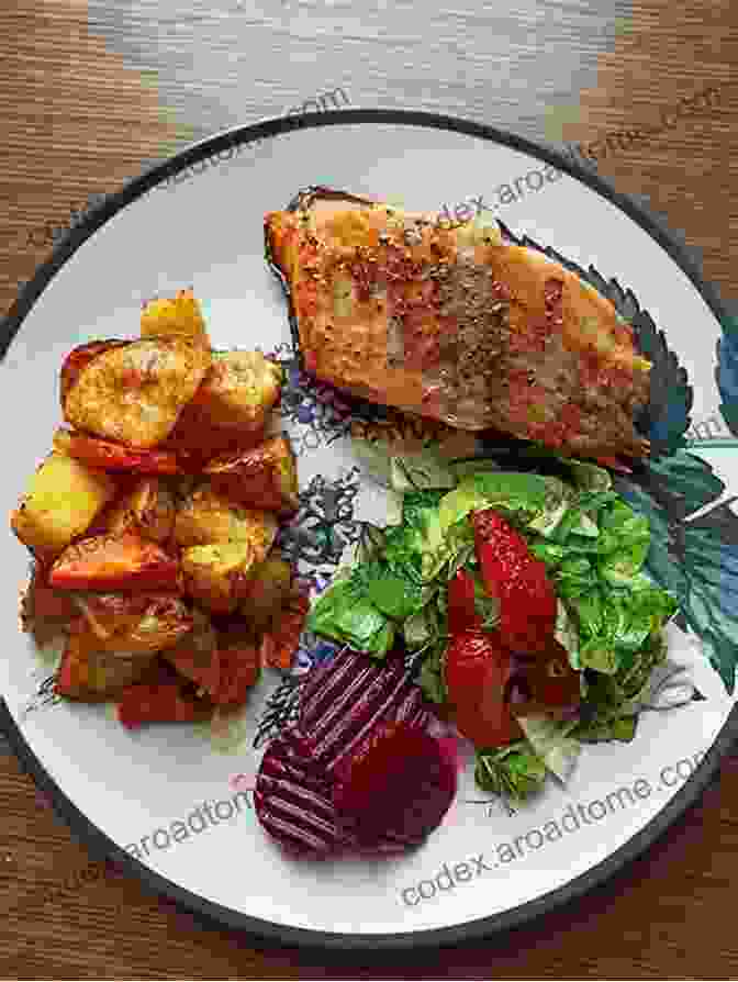 A Plate Of Salmon With Roasted Vegetables The All New Beginners MIND Diet Cookbook: Heal Meal Recipes To Boost Your Brain Improve Memory