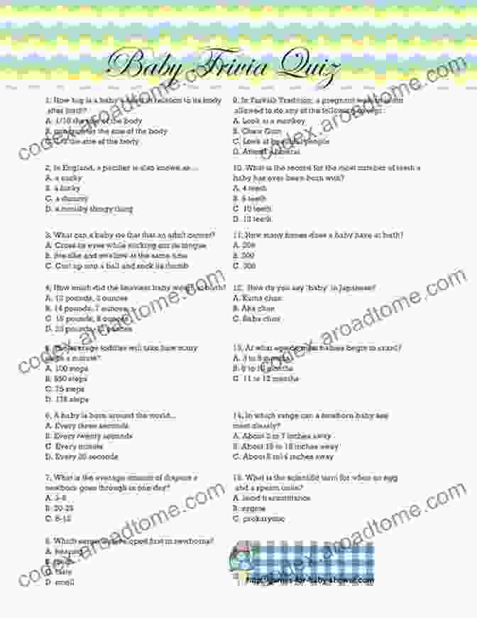 A Printable Sheet With Baby Related Trivia Questions The Ultimate Guide To Baby Shower Games