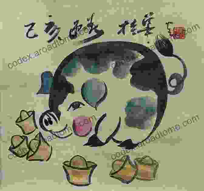 A Traditional Chinese Ink Painting Of A Pig Surrounded By Auspicious Symbols The World Of Swine A No Text Picture Book: A Calming Gift For Alzheimer Patients And Senior Citizens Living With Dementia (Soothing Picture For The Heart And Soul 75)