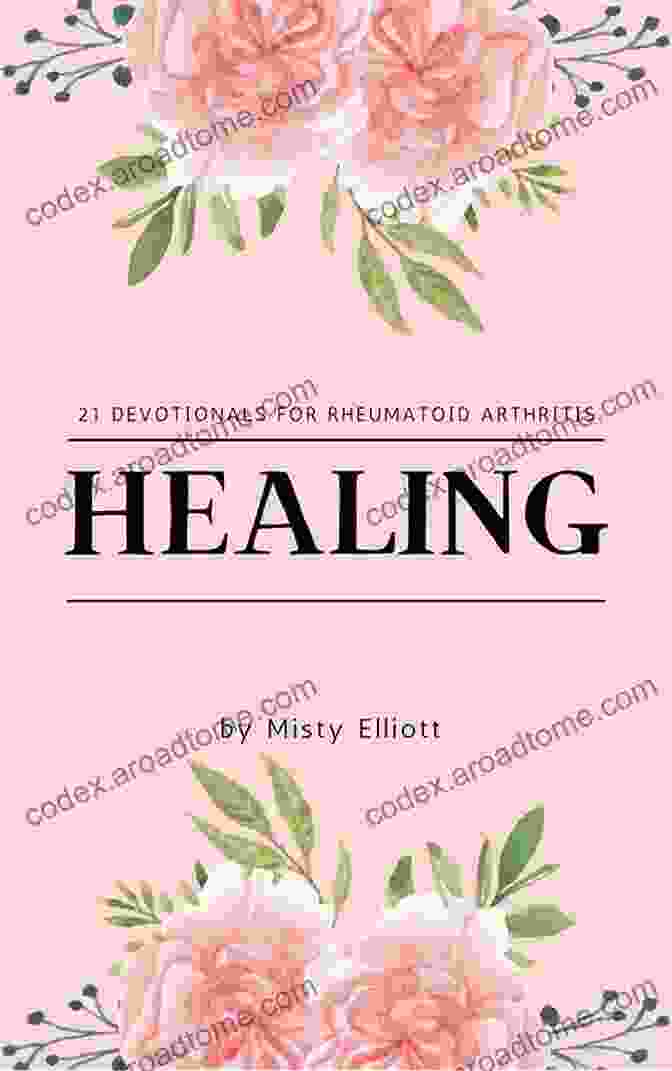 A Woman Reading The Book Healing 21 Devotionals For Rheumatoid Arthritis, With A Radiant Smile. Healing: 21 Devotionals For Rheumatoid Arthritis