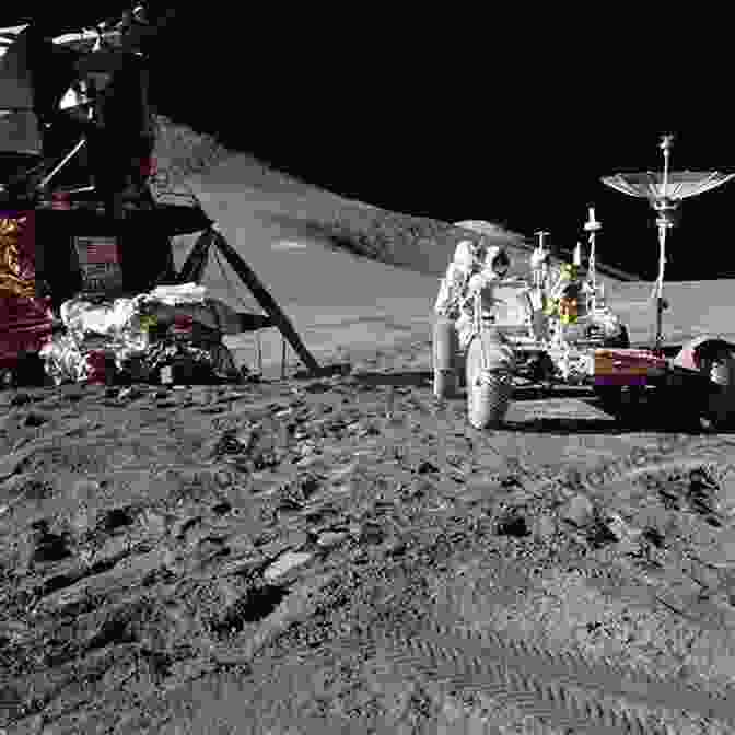 Astronauts Driving The Lunar Rover On The Surface Of The Moon The Space Race Between Us And Soviet Union: The Journey To The Moon And Beyond