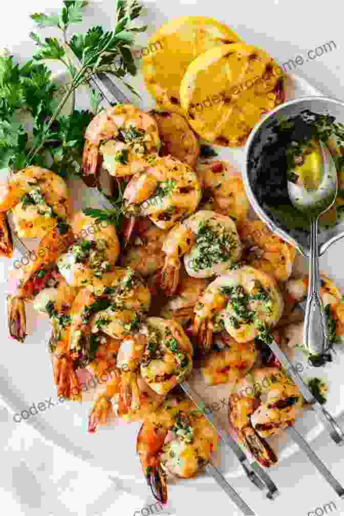 Grilled Mediterranean Shrimp Skewers With Lemon Wedges And Herbs Mediterranean Diet Cookbook For Beginners: 130 Recipes Easy To Cook To Stay Fit And Follow A Healthy Eating Every Day 7 Day Meal Plan Included