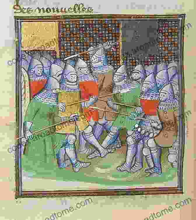 Medieval Manuscript Depicting A Battle Scene Warfare In The Medieval World