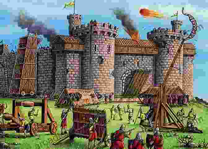 Medieval Soldiers Attacking A Castle Using Siege Machines Warfare In The Medieval World