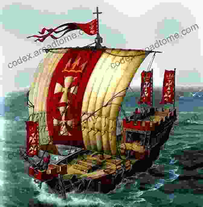 Medieval Warships Engaged In Battle Warfare In The Medieval World