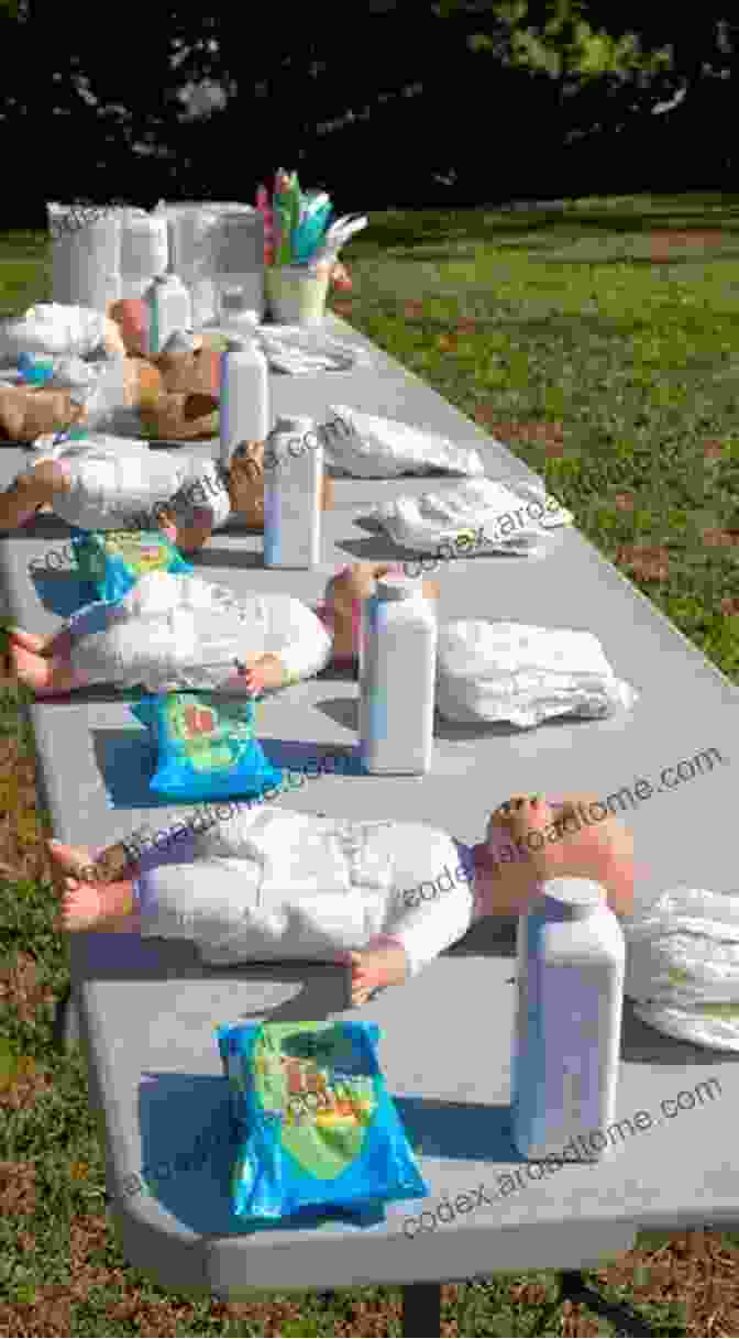 Two Teams Of People Racing To Change A Diaper On A Baby Doll The Ultimate Guide To Baby Shower Games